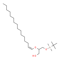 ChemSpider 2D Image | 3-{[Dimethyl(2-methyl-2-propanyl)silyl]oxy}-2-[(1Z)-1-hexadecen-1-yloxy]-1-propanol | C25H52O3Si