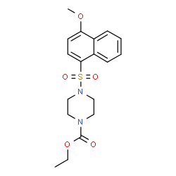 ChemSpider 2D Image | Ethyl 4-[(4-methoxy-1-naphthyl)sulfonyl]-1-piperazinecarboxylate | C18H22N2O5S