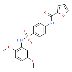 ChemSpider 2D Image | N-{4-[(2,5-Dimethoxyphenyl)sulfamoyl]phenyl}-2-furamide | C19H18N2O6S