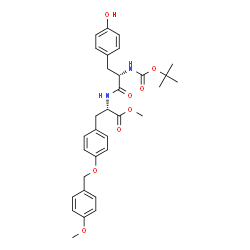 ChemSpider 2D Image | Methyl N-{[(2-methyl-2-propanyl)oxy]carbonyl}-L-tyrosyl-O-(4-methoxybenzyl)-L-tyrosinate | C32H38N2O8