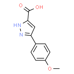 ChemSpider 2D Image | 3-(4-Methoxyphenyl)-1H-pyrazole-5-carboxylic acid | C11H10N2O3