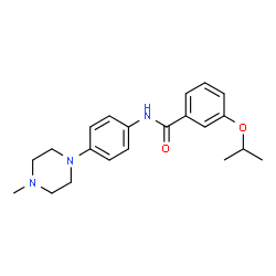 ChemSpider 2D Image | 3-Isopropoxy-N-[4-(4-methyl-1-piperazinyl)phenyl]benzamide | C21H27N3O2