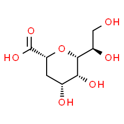 ChemSpider 2D Image | (6R)-2,6-Anhydro-3-deoxy-6-[(1R)-1,2-dihydroxyethyl]-L-arabino-hexonic acid | C8H14O7