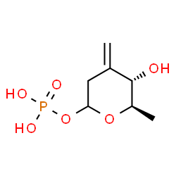 ChemSpider 2D Image | (5S,6R)-5-Hydroxy-6-methyl-4-methylenetetrahydro-2H-pyran-2-yl dihydrogen phosphate | C7H13O6P