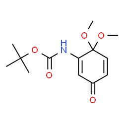 ChemSpider 2D Image | 2-Methyl-2-propanyl (6,6-dimethoxy-3-oxo-1,4-cyclohexadien-1-yl)carbamate | C13H19NO5