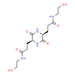 ChemSpider 2D Image | 3,3'-[(2S,5S)-3,6-Dioxo-2,5-piperazinediyl]bis[N-(2-hydroxyethyl)propanamide] | C14H24N4O6
