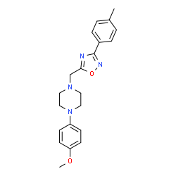 ChemSpider 2D Image | 1-(4-Methoxy-phenyl)-4-(3-p-tolyl-[1,2,4]oxadiazol-5-ylmethyl)-piperazine | C21H24N4O2