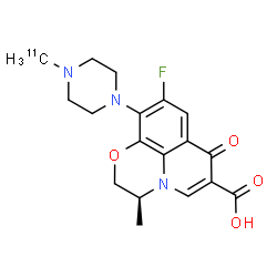 ChemSpider 2D Image | (3S)-9-Fluoro-3-methyl-10-[4-(~11~C)methyl-1-piperazinyl]-7-oxo-2,3-dihydro-7H-[1,4]oxazino[2,3,4-ij]quinoline-6-carboxylic acid | C1711CH20FN3O4