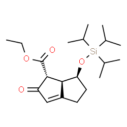 ChemSpider 2D Image | Ethyl (1R,6S,6aR)-2-oxo-6-[(triisopropylsilyl)oxy]-1,2,4,5,6,6a-hexahydro-1-pentalenecarboxylate | C20H34O4Si