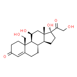 ChemSpider 2D Image | (11beta)-11,17,19,21-Tetrahydroxypregn-4-ene-3,20-dione | C21H30O6