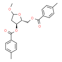 ChemSpider 2D Image | Methyl 2-deoxy-3,5-bis-O-(4-methylbenzoyl)-D-erythro-pentofuranoside | C22H24O6