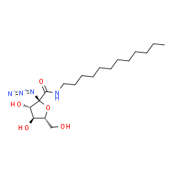 ChemSpider 2D Image | (2R,3S,4S,5R)-2-Azido-N-dodecyl-3,4-dihydroxy-5-(hydroxymethyl)tetrahydro-2-furancarboxamide | C18H34N4O5