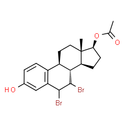 ChemSpider 2D Image | (17beta)-6,7-Dibromo-3-hydroxyestra-1,3,5(10)-trien-17-yl acetate | C20H24Br2O3