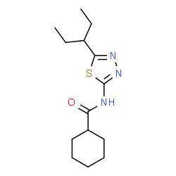 ChemSpider 2D Image | N-[5-(3-Pentanyl)-1,3,4-thiadiazol-2-yl]cyclohexanecarboxamide | C14H23N3OS