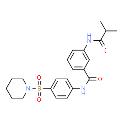 ChemSpider 2D Image | 3-(Isobutyrylamino)-N-[4-(1-piperidinylsulfonyl)phenyl]benzamide | C22H27N3O4S