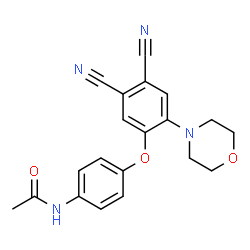 ChemSpider 2D Image | N-{4-[4,5-Dicyano-2-(4-morpholinyl)phenoxy]phenyl}acetamide | C20H18N4O3