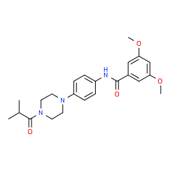 ChemSpider 2D Image | N-[4-(4-Isobutyryl-1-piperazinyl)phenyl]-3,5-dimethoxybenzamide | C23H29N3O4