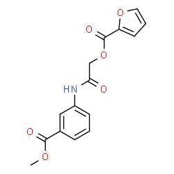 ChemSpider 2D Image | 2-{[3-(Methoxycarbonyl)phenyl]amino}-2-oxoethyl 2-furoate | C15H13NO6