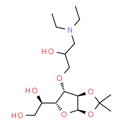 ChemSpider 2D Image | 3-O-[3-(Diethylamino)-2-hydroxypropyl]-1,2-O-isopropylidene-alpha-D-glucofuranose | C16H31NO7