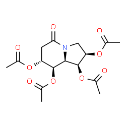 ChemSpider 2D Image | (1S,2R,7R,8R,8aR)-5-Oxooctahydroindolizine-1,2,7,8-tetrayl tetraacetate | C16H21NO9