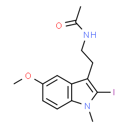 ChemSpider 2D Image | N-[2-(2-Iodo-5-methoxy-1-methyl-1H-indol-3-yl)ethyl]acetamide | C14H17IN2O2