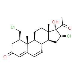 ChemSpider 2D Image | (1alpha,16beta)-16-Chloro-1-(chloromethyl)-17-hydroxypregna-4,6-diene-3,20-dione | C22H28Cl2O3