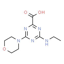 ChemSpider 2D Image | 4-(Ethylamino)-6-(4-morpholinyl)-1,3,5-triazine-2-carboxylic acid | C10H15N5O3