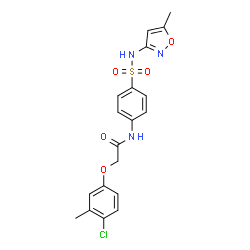 ChemSpider 2D Image | 2-(4-Chloro-3-methylphenoxy)-N-{4-[(5-methyl-1,2-oxazol-3-yl)sulfamoyl]phenyl}acetamide | C19H18ClN3O5S