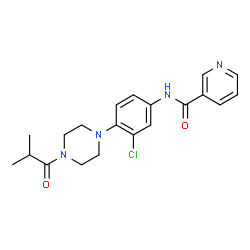 ChemSpider 2D Image | N-[3-Chloro-4-(4-isobutyryl-1-piperazinyl)phenyl]nicotinamide | C20H23ClN4O2