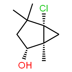 ChemSpider 2D Image | (1S,2R,5S)-5-Chloro-1,4,4-trimethylbicyclo[3.1.0]hexan-2-ol | C9H15ClO