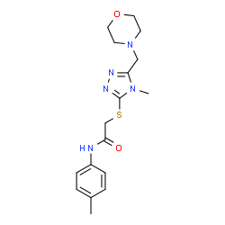 ChemSpider 2D Image | 2-{[4-Methyl-5-(4-morpholinylmethyl)-4H-1,2,4-triazol-3-yl]sulfanyl}-N-(4-methylphenyl)acetamide | C17H23N5O2S