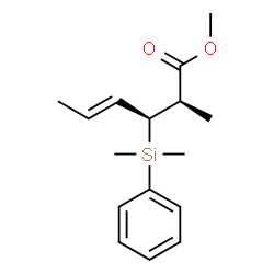 ChemSpider 2D Image | Methyl (2R,3S,4E)-3-[dimethyl(phenyl)silyl]-2-methyl-4-hexenoate | C16H24O2Si