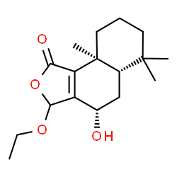 ChemSpider 2D Image | (4S,5aS,9aS)-3-Ethoxy-4-hydroxy-6,6,9a-trimethyl-4,5,5a,6,7,8,9,9a-octahydronaphtho[1,2-c]furan-1(3H)-one | C17H26O4