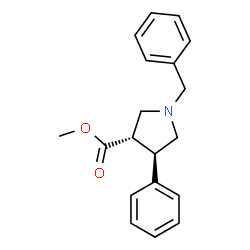 ChemSpider 2D Image | Methyl (3S,4R)-1-benzyl-4-phenyl-3-pyrrolidinecarboxylate | C19H21NO2