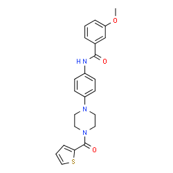 ChemSpider 2D Image | 3-Methoxy-N-{4-[4-(2-thienylcarbonyl)-1-piperazinyl]phenyl}benzamide | C23H23N3O3S