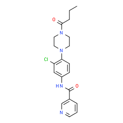 ChemSpider 2D Image | N-[4-(4-Butyryl-1-piperazinyl)-3-chlorophenyl]nicotinamide | C20H23ClN4O2