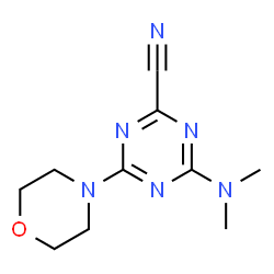 ChemSpider 2D Image | 4-Dimethylamino-6-morpholin-4-yl-[1,3,5]triazine-2-carbonitrile | C10H14N6O