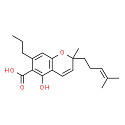ChemSpider 2D Image | 5-Hydroxy-2-methyl-2-(4-methyl-3-penten-1-yl)-7-propyl-2H-chromene-6-carboxylic acid | C20H26O4