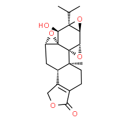 ChemSpider 2D Image | (3bS,4aS,5aS,6S,6aR,7aS,7bS,8aS,8bS)-6-Hydroxy-6a-isopropyl-8b-methyl-3b,4,4a,6,6a,7a,7b,8b,9,10-decahydrotrisoxireno[6,7:8a,9:4b,5]phenanthro[1,2-c]furan-1(3H)-one | C20H24O6