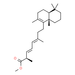 ChemSpider 2D Image | Methyl (2R,3E,5E)-2,6-dimethyl-8-[(4aS,8aS)-2,5,5,8a-tetramethyl-3,4,4a,5,6,7,8,8a-octahydro-1-naphthalenyl]-3,5-octadienoate | C25H40O2