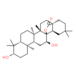ChemSpider 2D Image | (3beta,12alpha,17alpha)-3,12-Dihydroxy-13,28-epoxyoleanan-28-one | C30H48O4