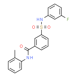 ChemSpider 2D Image | 3-[(3-Fluorophenyl)sulfamoyl]-N-(2-methylphenyl)benzamide | C20H17FN2O3S