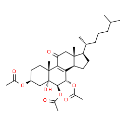 ChemSpider 2D Image | (3beta,5alpha,6beta,7alpha)-5-Hydroxy-11-oxocholest-8-ene-3,6,7-triyl triacetate | C33H50O8