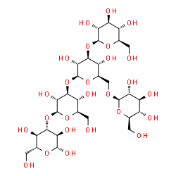 ChemSpider 2D Image | beta-D-Glucopyranosyl-(1->3)-[beta-D-glucopyranosyl-(1->6)]-beta-D-glucopyranosyl-(1->3)-beta-D-glucopyranosyl-(1->3)-beta-D-glucopyranose | C30H52O26