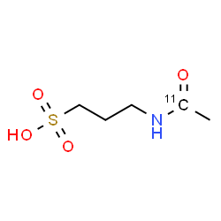 ChemSpider 2D Image | 3-[(1-~11~C)Ethanoylamino]-1-propanesulfonic acid | C411CH11NO4S
