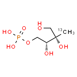 ChemSpider 2D Image | (2R,3S)-2,3,4-Trihydroxy-3-(~13~C)methylbutyl dihydrogen phosphate | C413CH13O7P