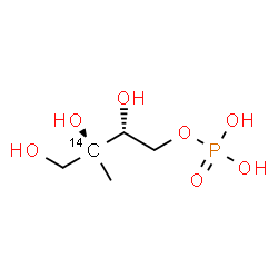 ChemSpider 2D Image | (2R,3S)-2,3,4-Trihydroxy-3-methyl(3-~14~C)butyl dihydrogen phosphate | C414CH13O7P