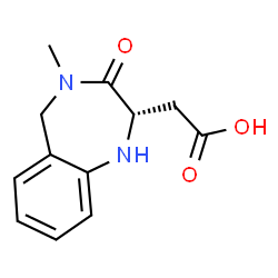 ChemSpider 2D Image | [(2S)-4-Methyl-3-oxo-2,3,4,5-tetrahydro-1H-1,4-benzodiazepin-2-yl]acetic acid | C12H14N2O3