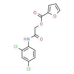 ChemSpider 2D Image | 2-[(2,4-Dichlorophenyl)amino]-2-oxoethyl 2-furoate | C13H9Cl2NO4