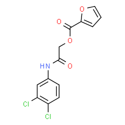 ChemSpider 2D Image | 2-[(3,4-Dichlorophenyl)amino]-2-oxoethyl 2-furoate | C13H9Cl2NO4